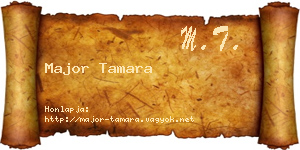Major Tamara névjegykártya